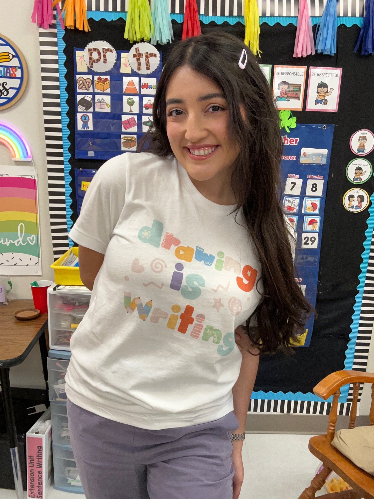 Drawing is Writing Kindergarten PreK Teacher Tshirt