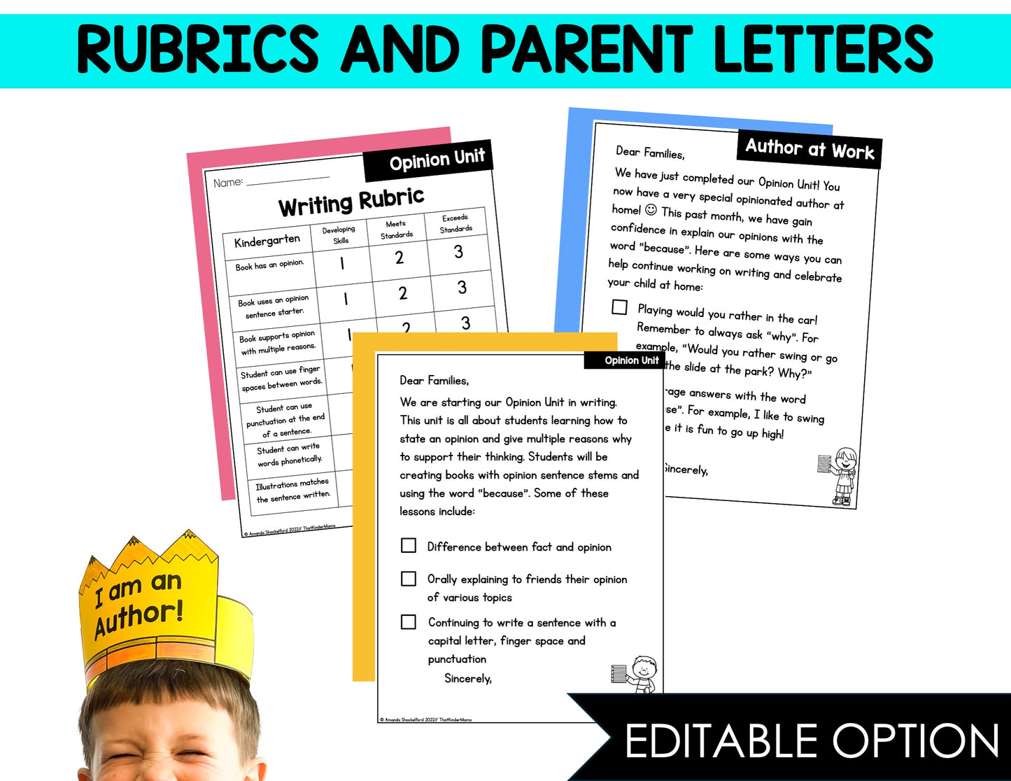 Opinion Unit for Kindergarten Writing