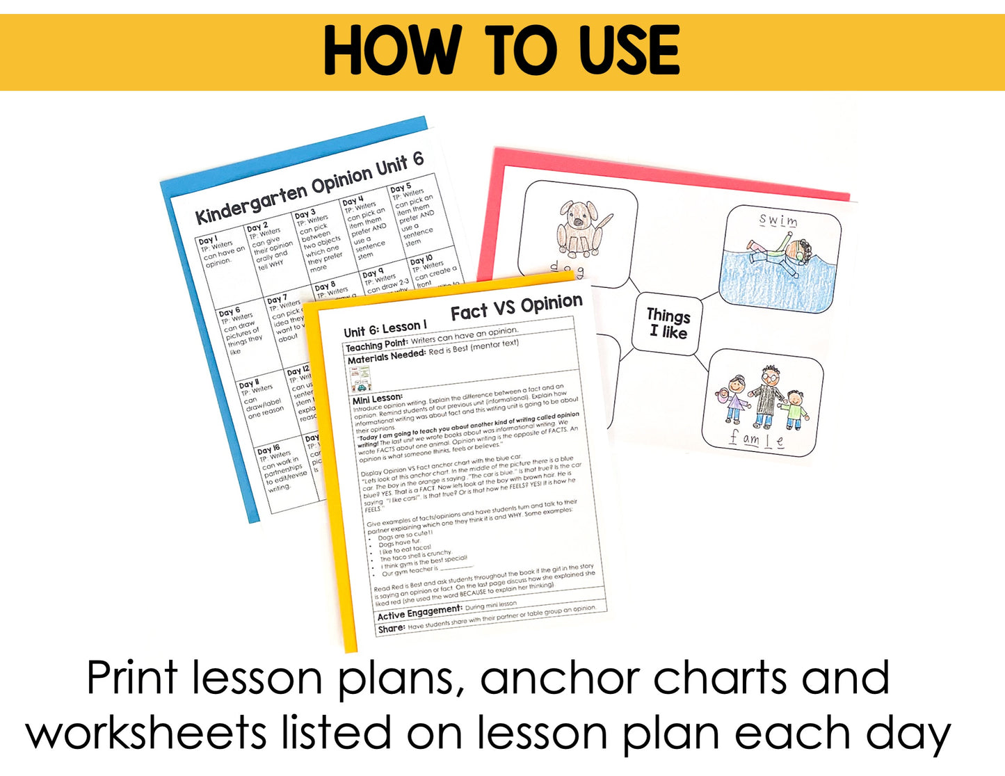 Opinion Unit for Kindergarten Writing