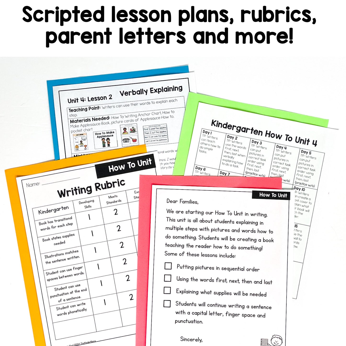 How to Unit for Kindergarten Writing