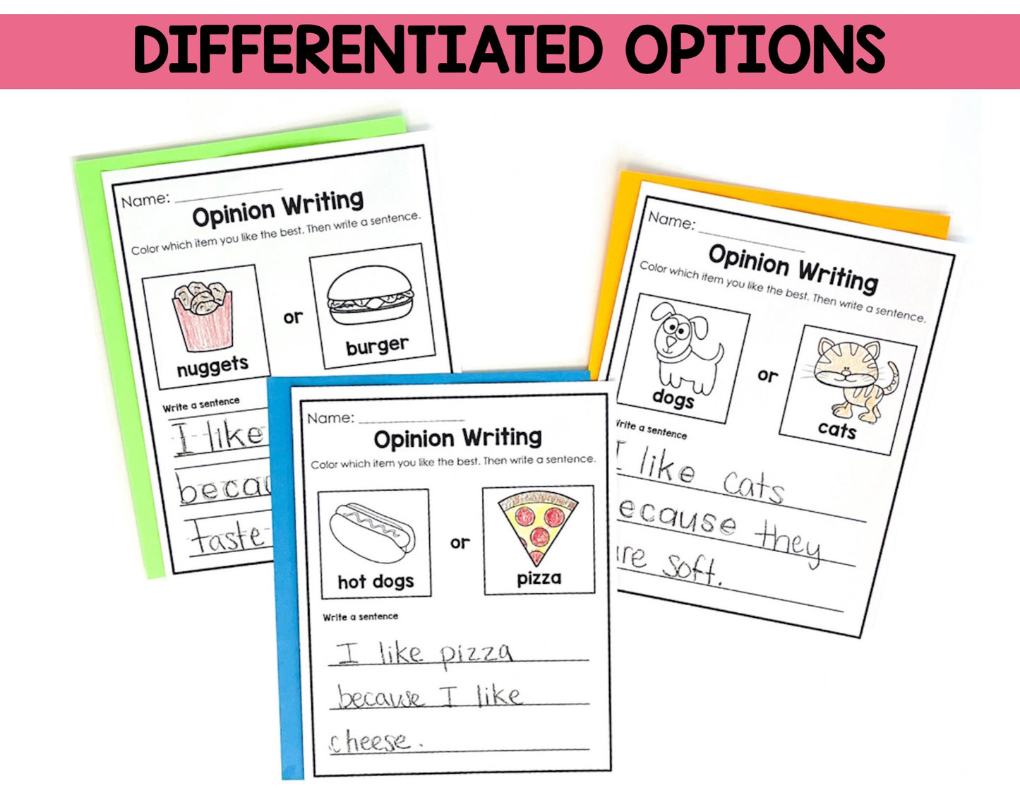 Opinion Unit for Kindergarten Writing