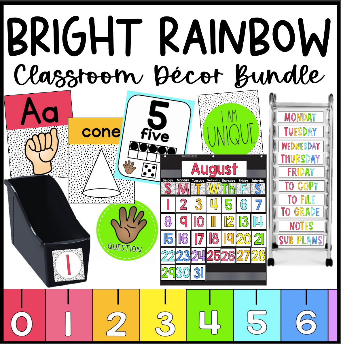 Bright Rainbow Classroom Decor Bundle – ThatKinderMama