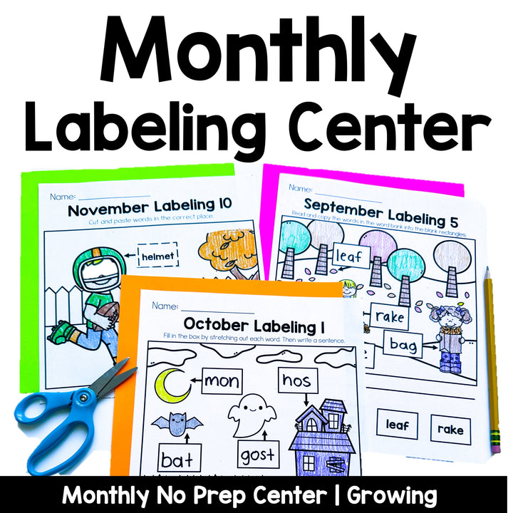 Monthly Labeling Practice Pages Bundle – ThatKinderMama