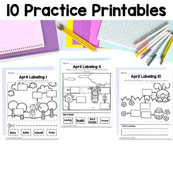 April Labeling Practice Pages – ThatKinderMama
