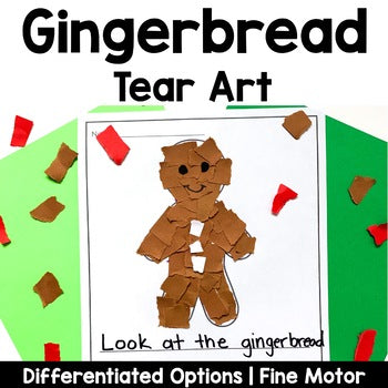 Gingerbread Tear Art Craft | December Craft | Fine Motor – ThatKinderMama