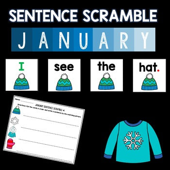 January Scramble January Sentence Scramble | Kindergarten – ThatKinderMama
